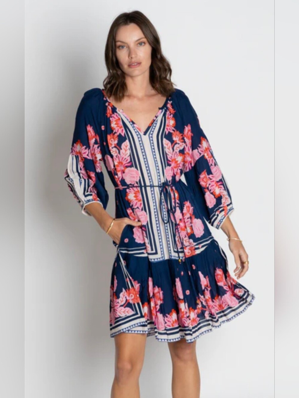 Lula Soul Ladera Floral Tiered Dress XS